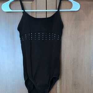 Freestyle Black Kids Bodysuit with Studded Accents